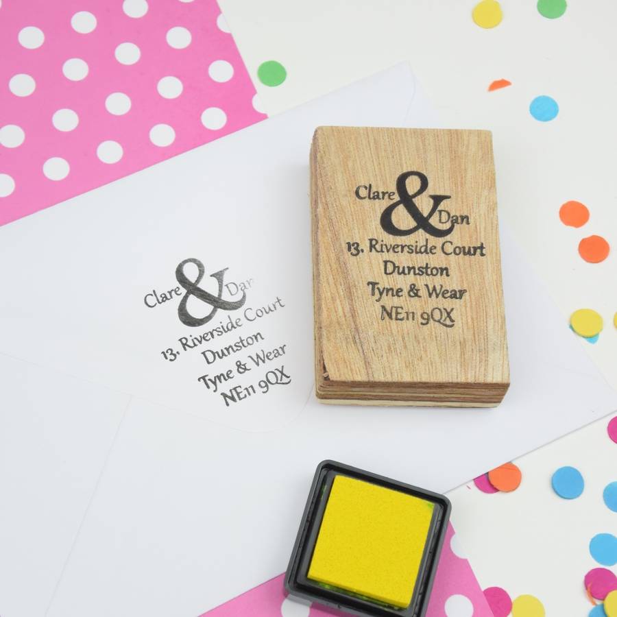 personalised ampersand address rubber stamp by the serious stamp