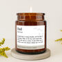 Brown Jar Candle • 'Dad Definition” • Scented Jar Candle • Gift For Him • Special Gift • Novelty Candle • Humor Candle • Fathers Day, thumbnail 1 of 3