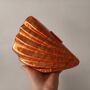 Monaco D’or Gold Orange Blossom Pearl Champagne Oyster Clutch, thumbnail 5 of 9