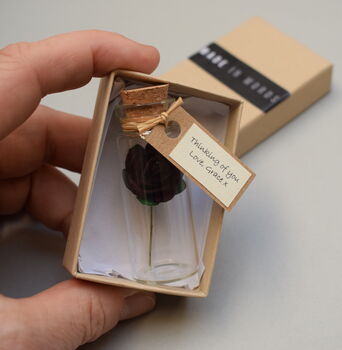 Tiny Paper Rose In A Bottle Personalised Gift, 7 of 9