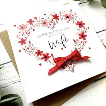 Handmade Anniversary Card For Wife, 2 of 3