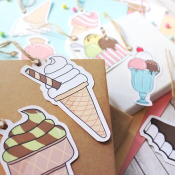 Illustrated Ice Cream Gift Tags, Large, 9 of 11