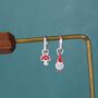 Mismatched Gnome And Mushroom Huggie Hoop Earrings In Sterling Silver, thumbnail 5 of 12