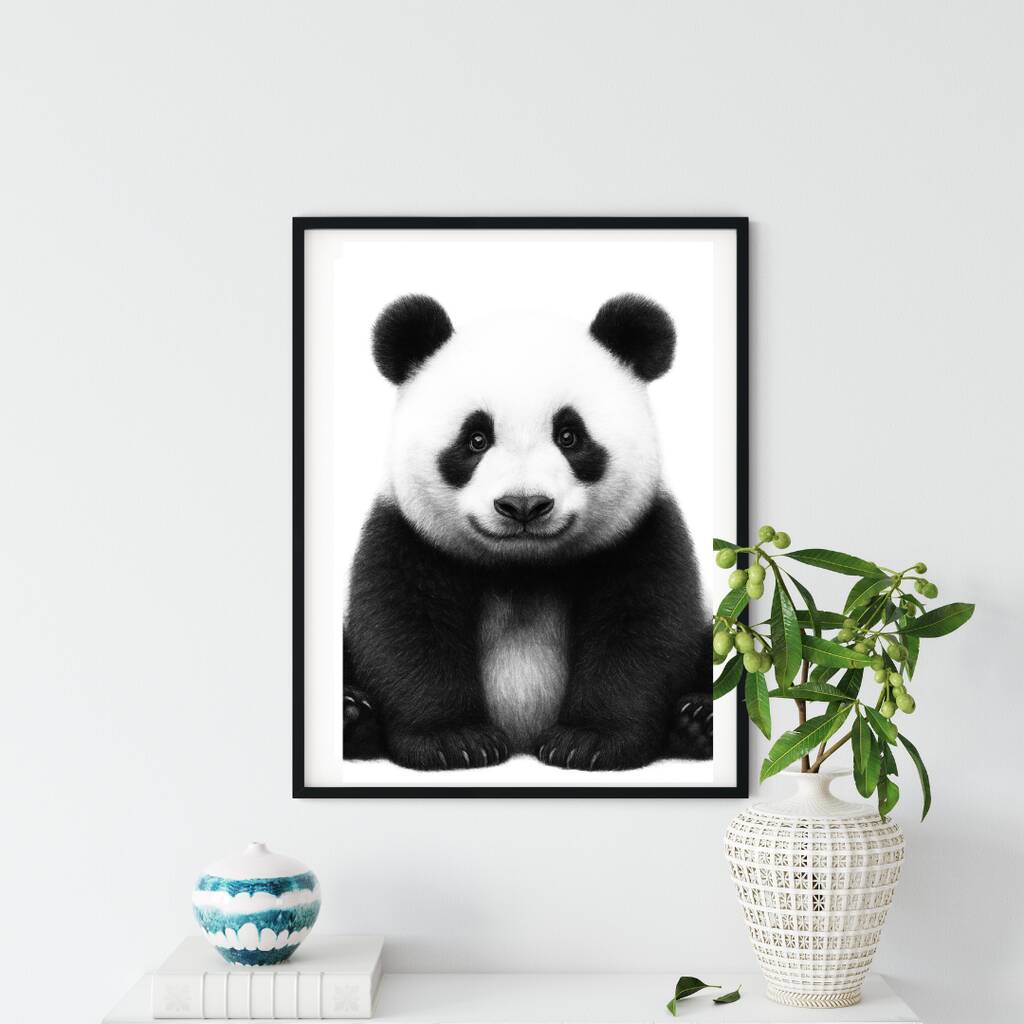 Panda A4 Nursery Wildlife Print, 1 of 4