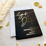 Save The Date Black And Gold Foil Wedding Invites, thumbnail 6 of 8
