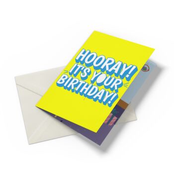 Hooray You're Old! Funny Birthday Card With Grumpy 3D Pop Up Cat, 2 of 7