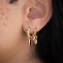 18ct Gold Plated Pave Spike Huggie Hoops, thumbnail 1 of 11