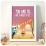 You And Me A4 Print Birthday Gift Girlfriend Boyfriend, thumbnail 1 of 2
