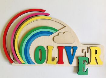 Rainbow Personalised Name Puzzle, 2 of 5
