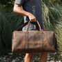 Genuine Leather Holdall Dark Brown, thumbnail 9 of 12