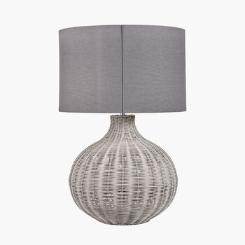 Grey Wash Rattan Table Lamp, 3 of 8