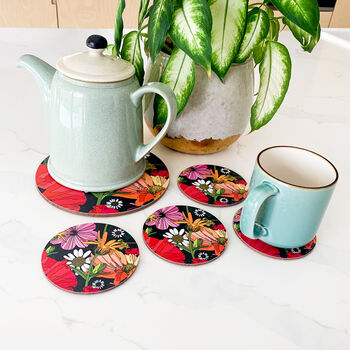 Summer Poppies Bottle Stand And Coaster Set, 5 of 9