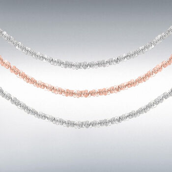 Sterling Silver And Rose Gold Plated Sparkle Necklace, 2 of 4