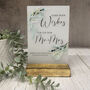 Botanical Personalised Leave Your Wishes Acrylic Sign Opaque A5 Wedding Guest Book Sign, thumbnail 6 of 6