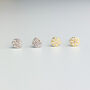 Sterling Silver Tiny Crystal Circle Stud Earrings, thumbnail 1 of 5