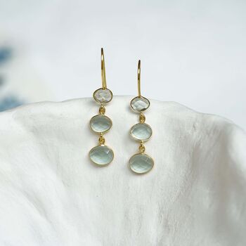 Gold Vermeil Green Amethyst Drop Earrings, 3 of 7