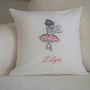 Personalised Children's Embroidered Ballerina Cushion, thumbnail 1 of 2