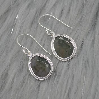 Moss Agate Sterling Silver Earrings, 5 of 8