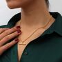 9ct Yellow Gold T Bar Necklace, thumbnail 3 of 4