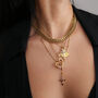 18 K Gold Colourful Cross Gemstone Rosary Necklace, thumbnail 11 of 12