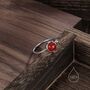 Natural Red Carnelian Open Ring In Sterling Silver, thumbnail 3 of 10