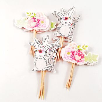 Pack Of 12 Easter Bunny Cupcake Toppers, 6 of 7