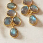 Labradorite Cabuchon Gold Plated Silver Earrings, thumbnail 3 of 11