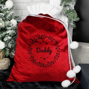 Personalised Red Holly Quality Xmas Sack, 4 of 4