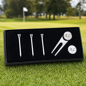 Personalised Golf Marker Pitch Repairer And Tee Set, 2 of 6