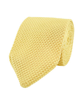 Wedding Handmade Knitted Bow Tie In Pastel Yellow, 6 of 6