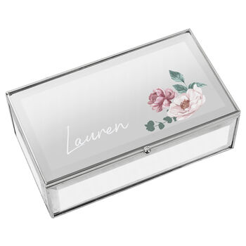 Personalised Floral Mirrored Jewellery Box, 5 of 5