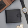 Personalised Mens Black And Tan Leather Wallet Rfid, thumbnail 1 of 10