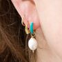 Emilio Small Colourful Enamel Hoop Earrings Pearls, thumbnail 1 of 3