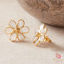Tourmaline Flower Gold Plated Studs, thumbnail 9 of 12