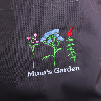 Personalised Mums Flowers Apron Gift Kitchen Or Garden, 2 of 2