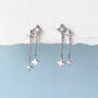 Sterling Silver Double Chain Star Earrings, thumbnail 1 of 6