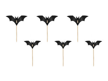 Halloween Black Bat Cupcake Toppers X Six, 2 of 2