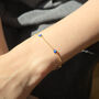 Turkish Evil Eye Gold Plated Charm Friendship Bracelet, thumbnail 2 of 6