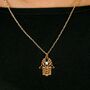 Hamsa Fatima Gold And Silver Plated Dainty Necklace, thumbnail 5 of 7