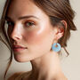 Two Toned Blue Stripey Circular Earrings, thumbnail 2 of 6