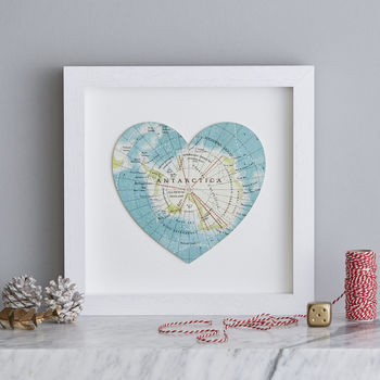 Personalised Location Antarctica Map Heart Print, 3 of 3