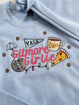 Just A Gilmore Girlie Embroidered Sweatshirt, 3 of 6