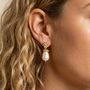 Gold Baroque Pearl Earrings Lyra, thumbnail 1 of 4