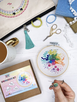 Rainbow Floral Embroidery Kit, 4 of 9