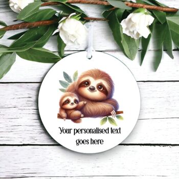 Personalised Sloth Parent And Child Decoration Gift, 3 of 3