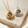 Mini Baby Names Birthstone Charm Necklace, thumbnail 1 of 9