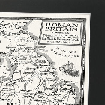 Roman Britain Map Hand Drawn Fine Art Print, 9 of 12