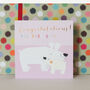 Gold Foiled Baby Girl Polar Bears Card, thumbnail 1 of 5