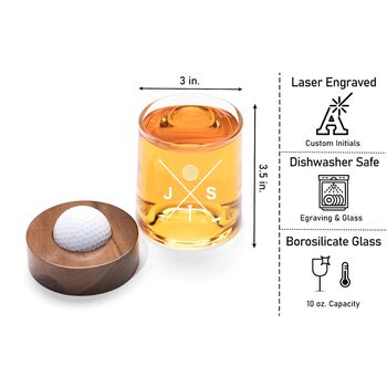 Personalised Golf Ball Coaster Glass, 5 of 10