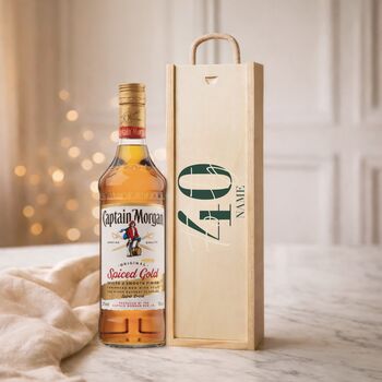 Personalised 40th Birthday Rum Gift Set With Custom Lid, 3 of 11